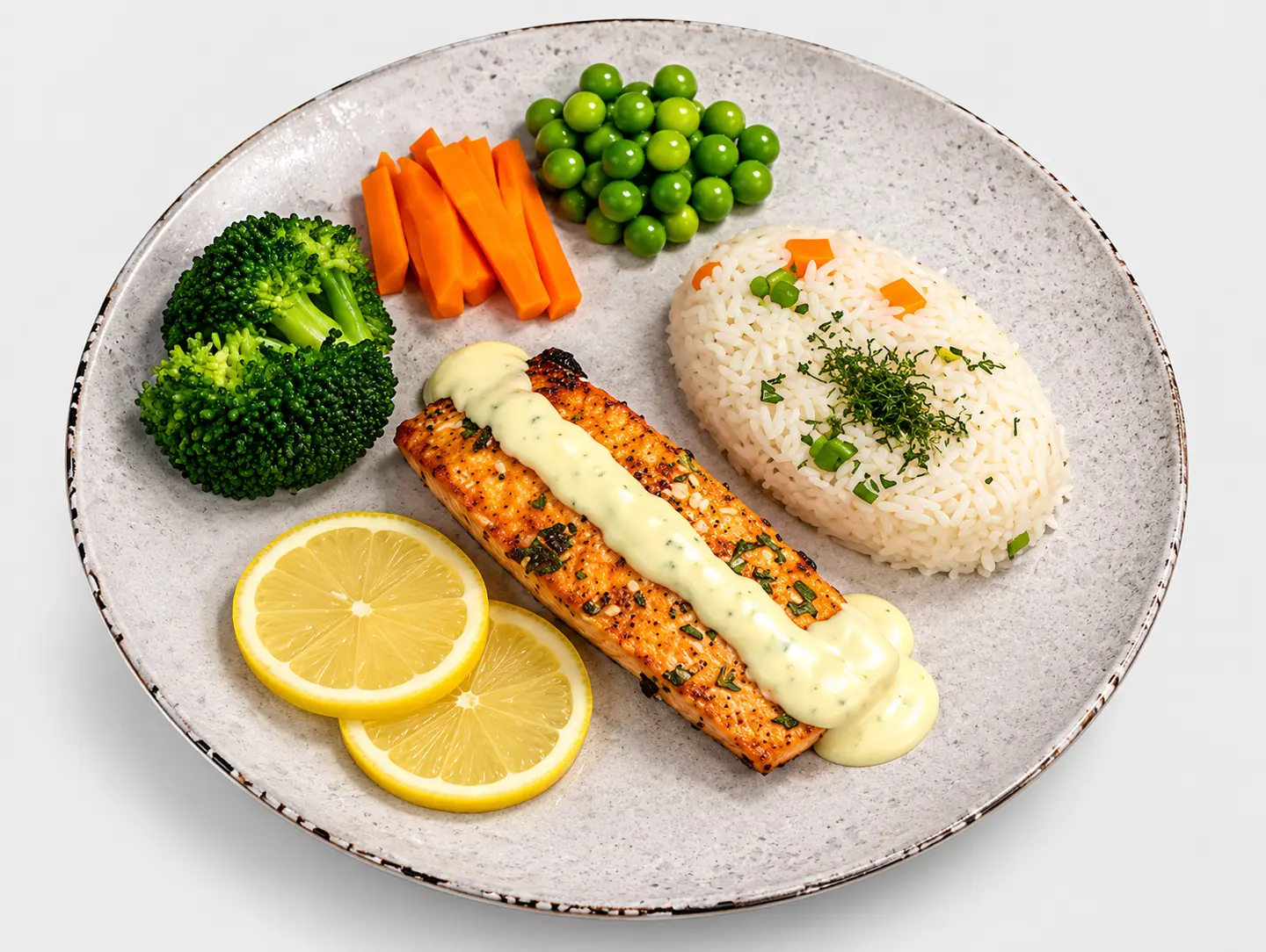 Grilled Salmon With Vegs & Rice