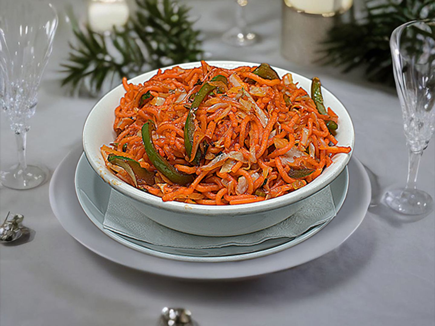 مكرونة خضروات