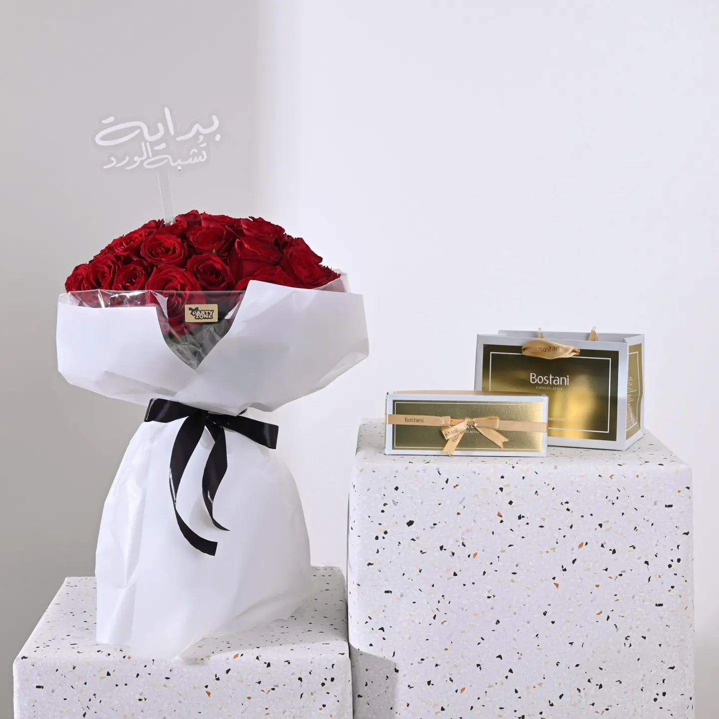 Ruby Red Bouquet With Chocolate