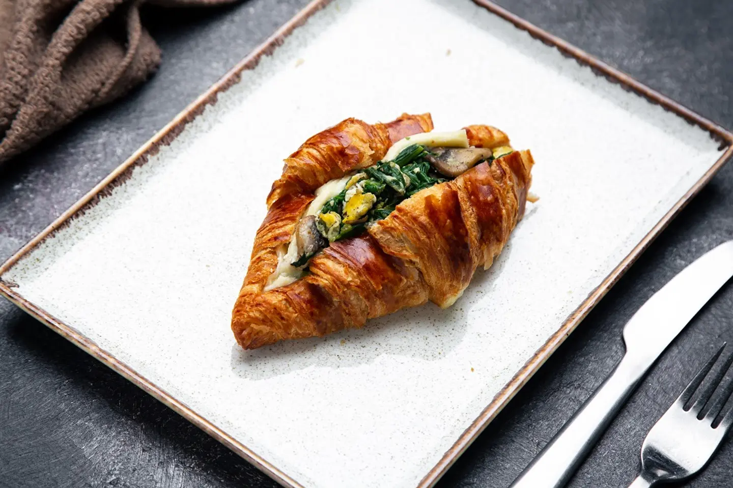 Egg And Spinach Croissant