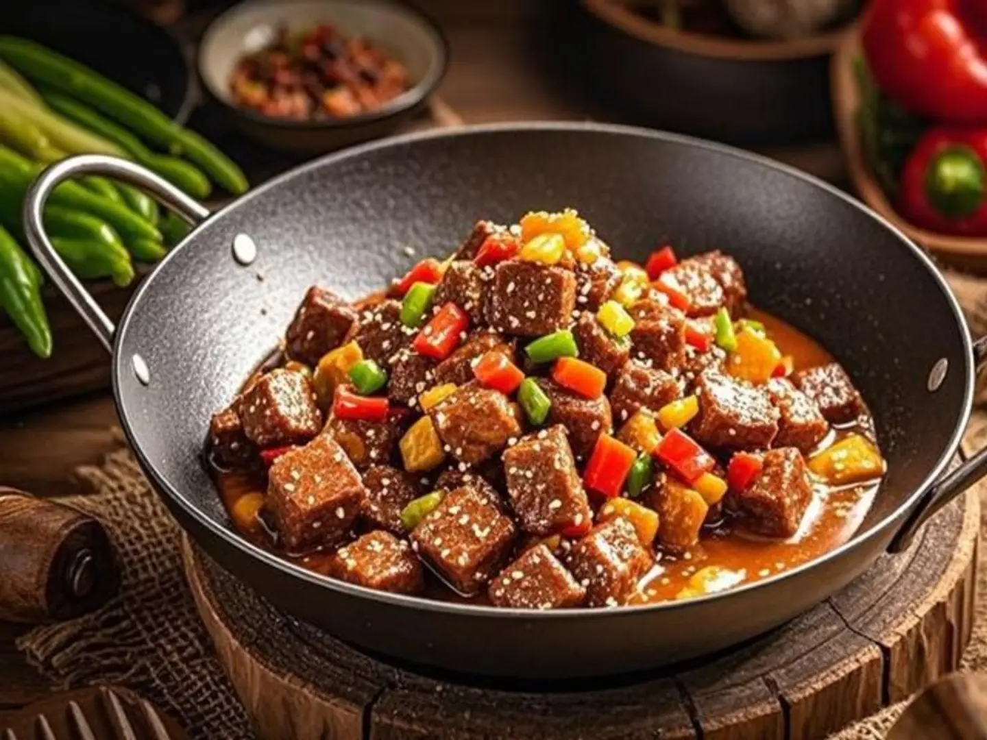 Black Pepper Beef Cubes