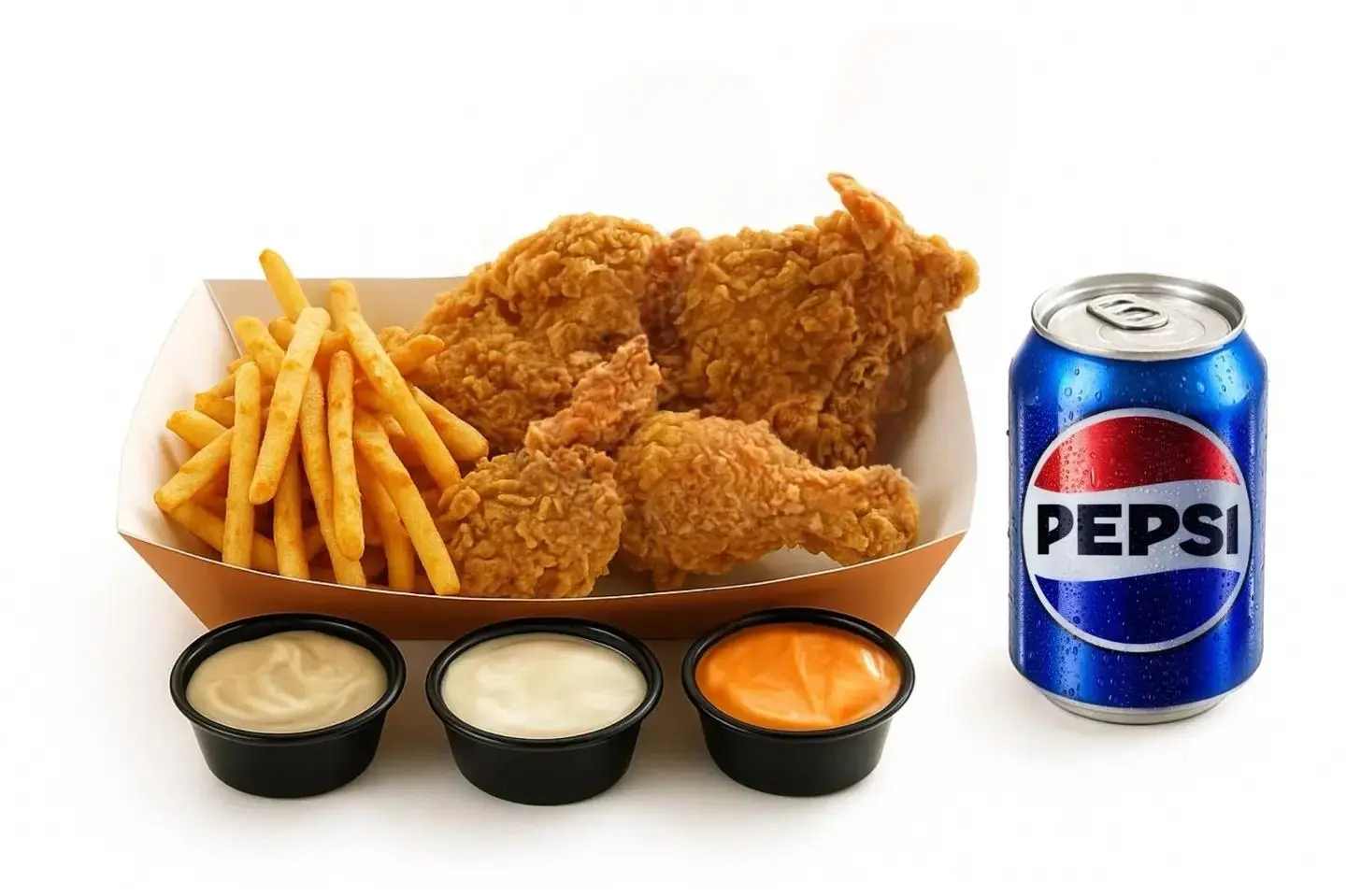 Chicken Nuggets With Fries And Pepsi