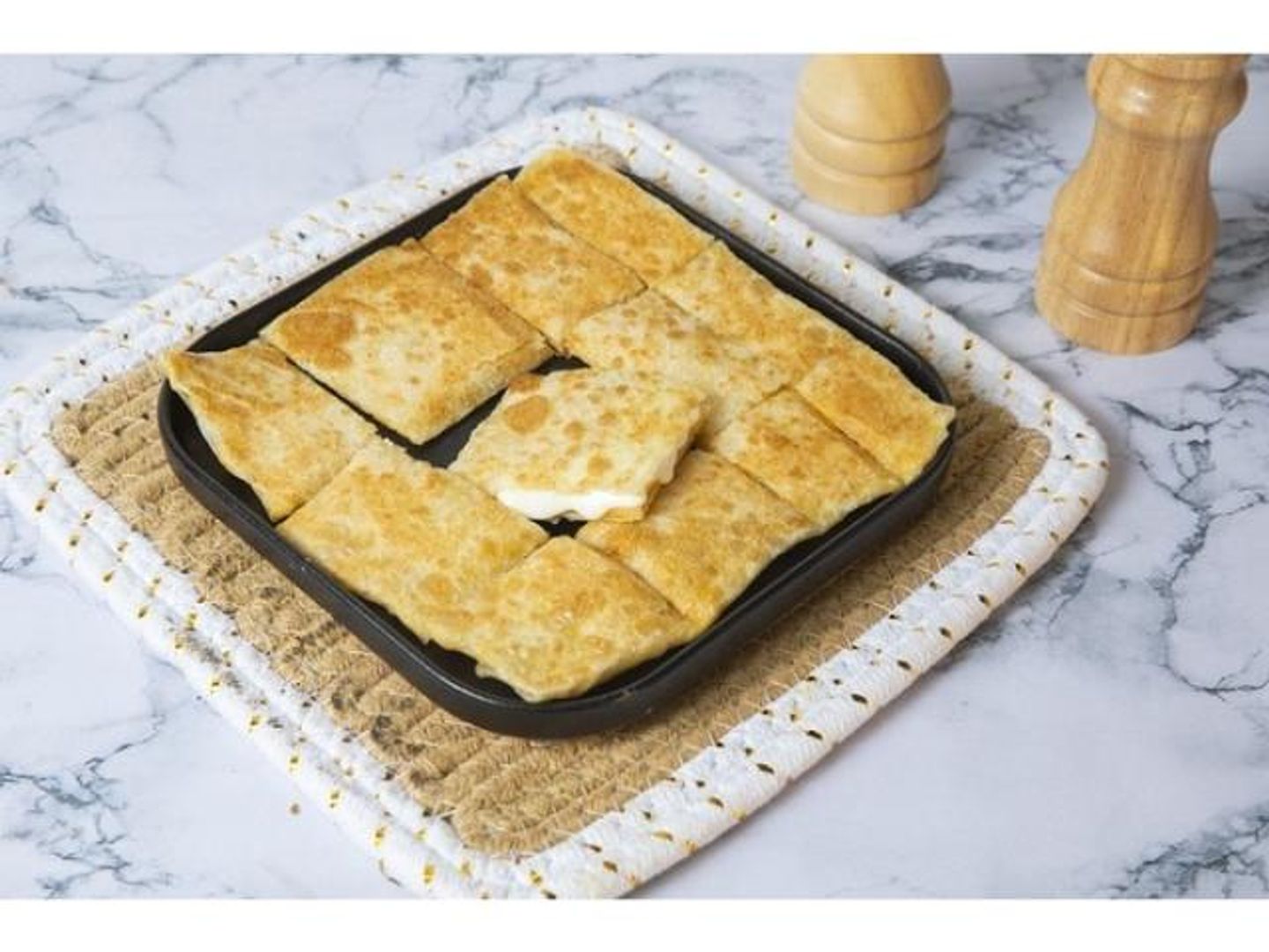 Savory Mutabbak With Melted Cheese