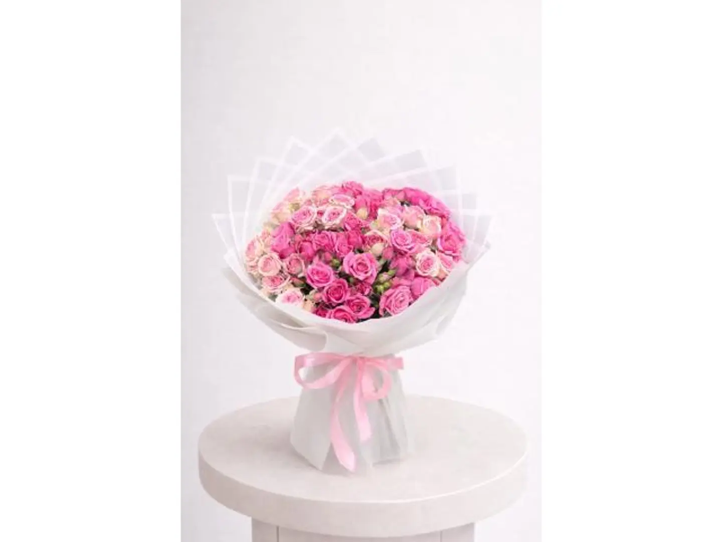 14 Full Pink Roses Bouquet