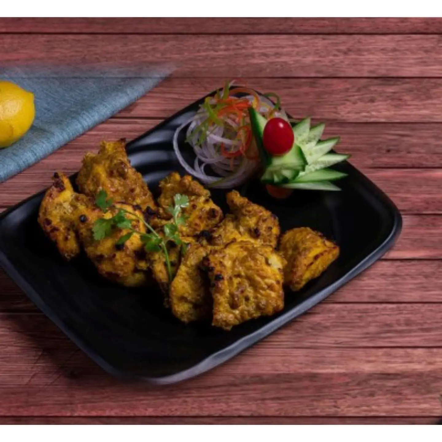 سمك تكا بالثوم