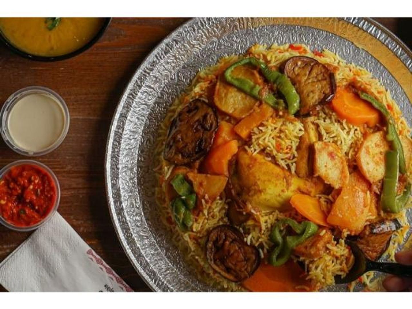 قدر الطيبين برياني دجاج مقلوبة