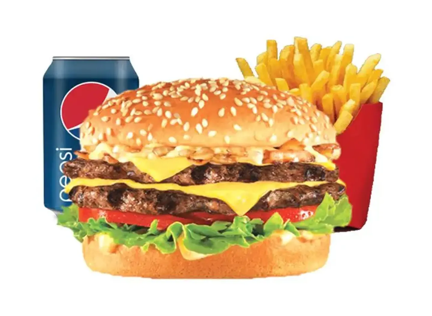 Double Grilled Beef Burger Meal