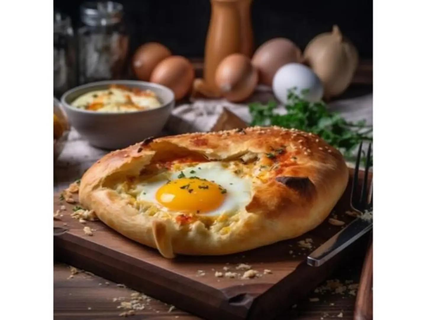 Sesame Pie With Shakshouka And Two Cheeses
