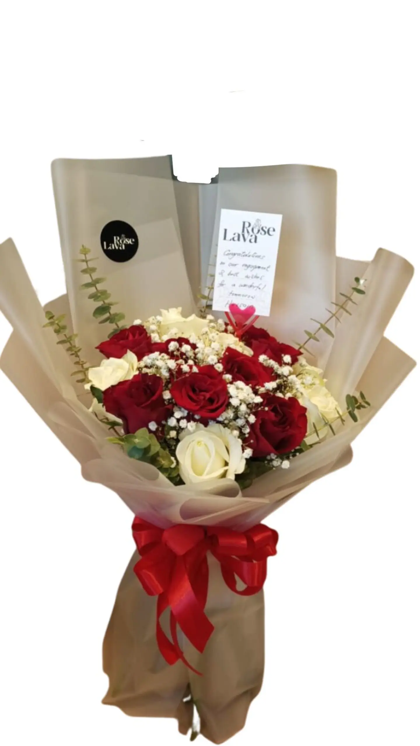 بوكيه متوسط احمر وابيض