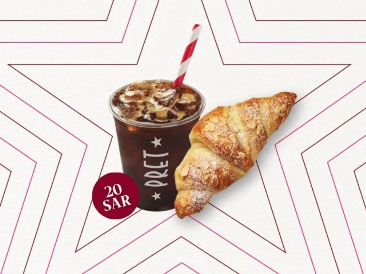 Iced Americano With Almond Croissant