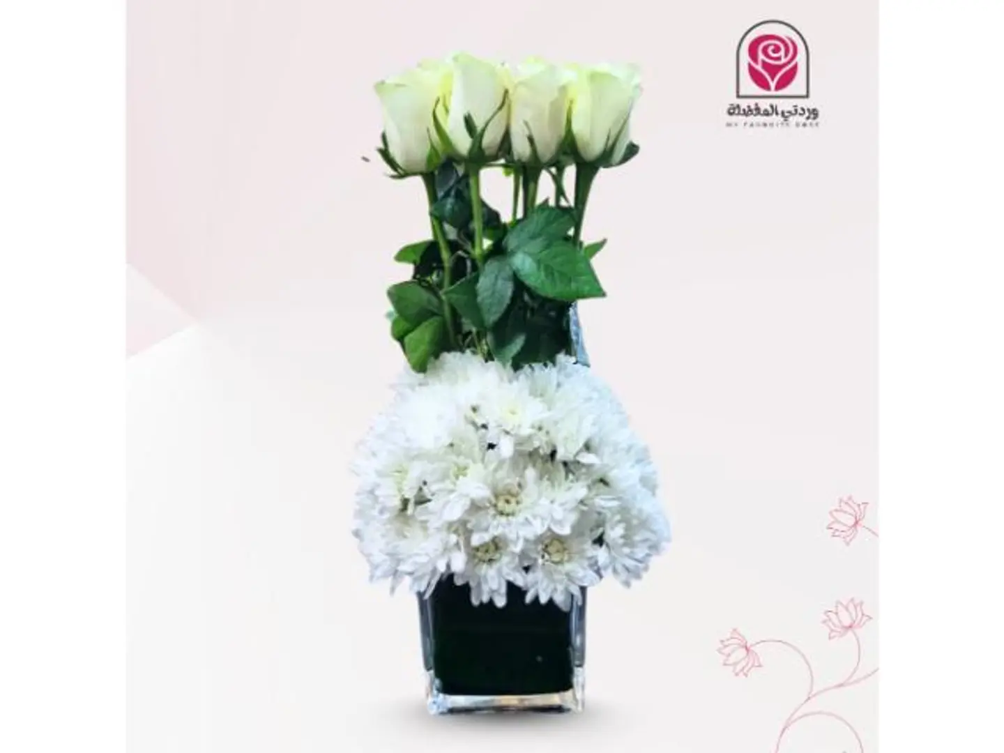 فازة جوري أبيض