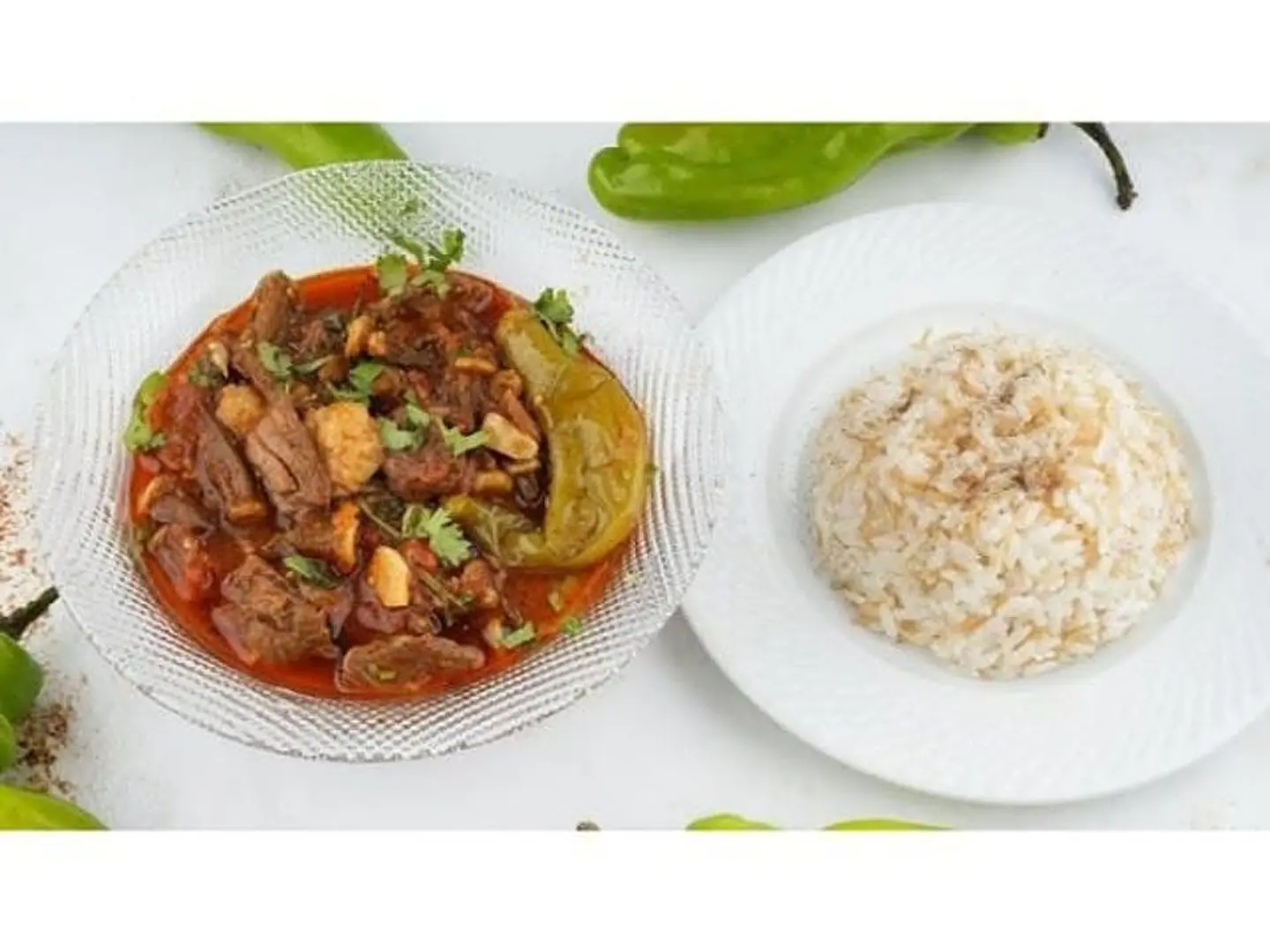 Okra Cooked Over Charcoal With Rice And Vermicelli