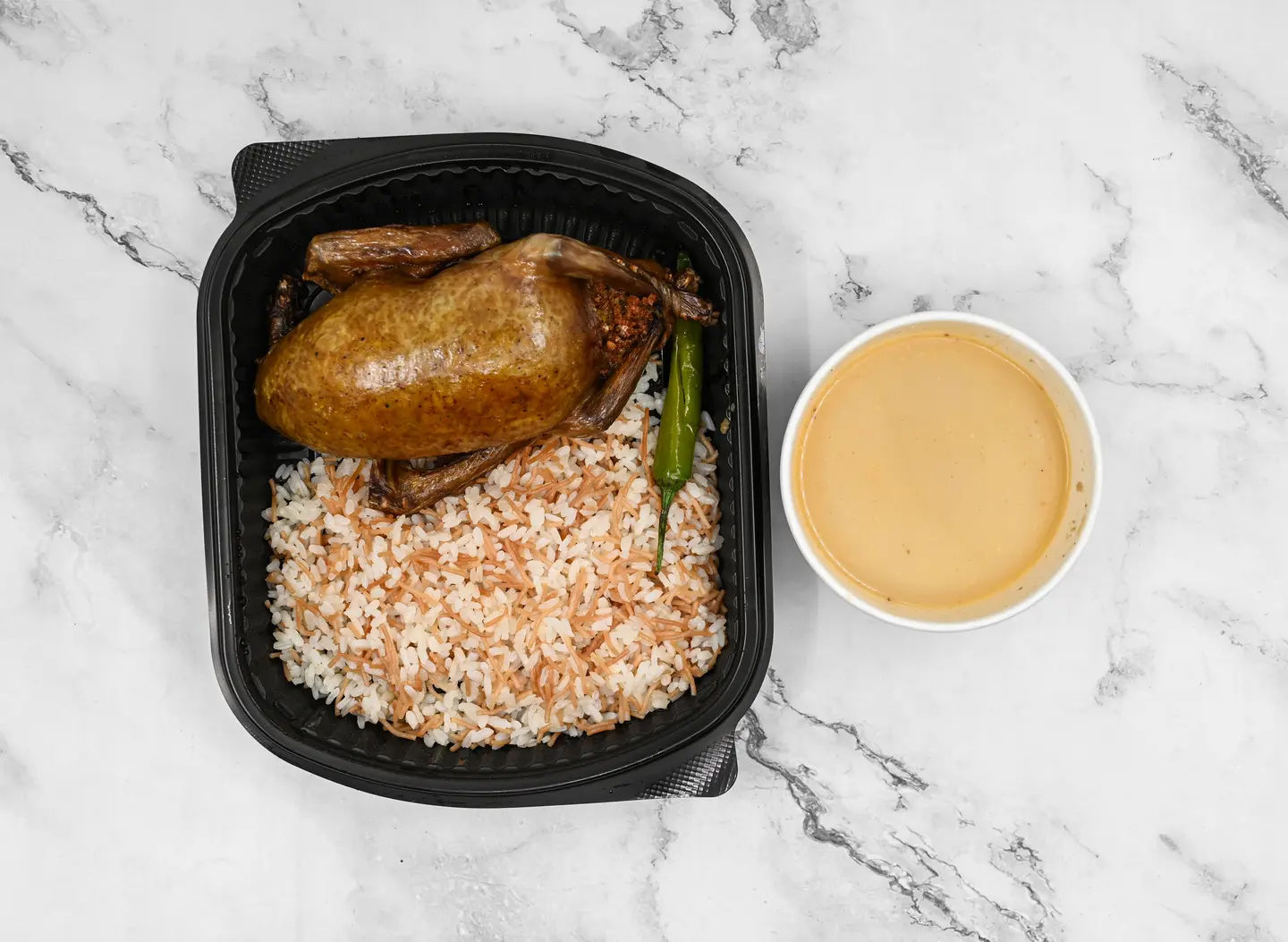 Pigeon Meal With Rice And Soup