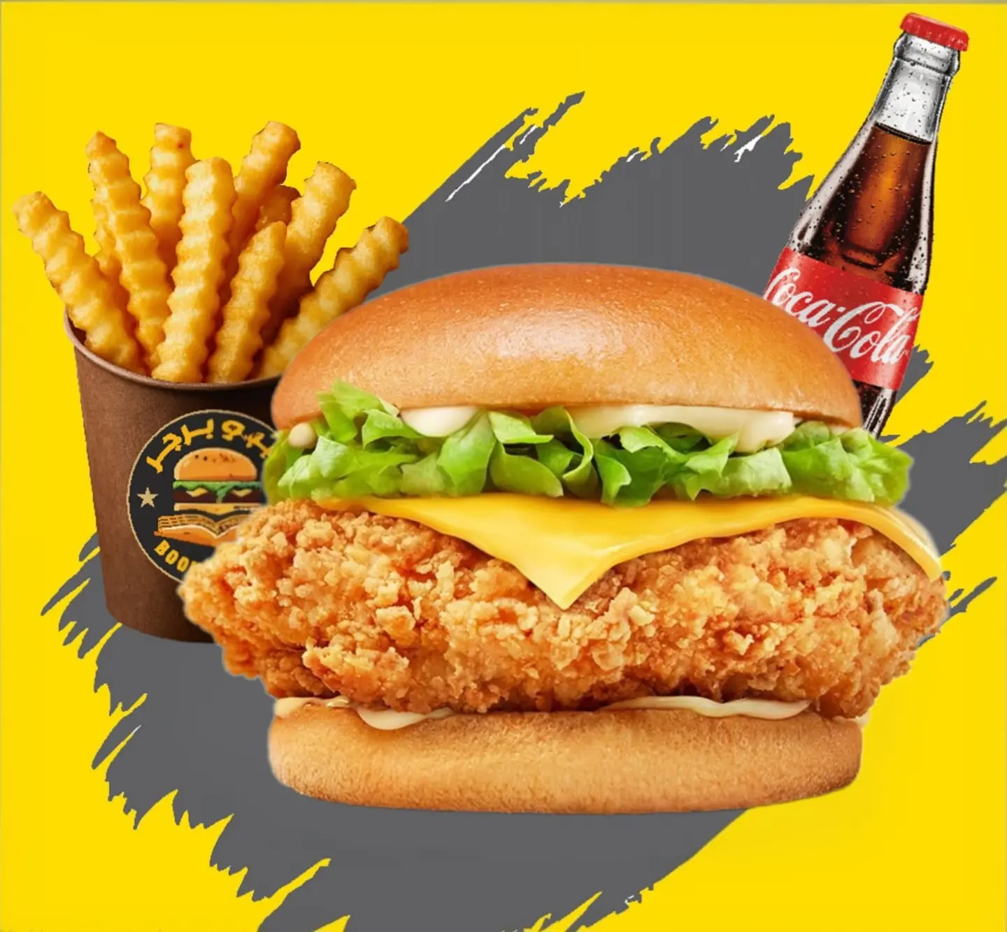 كومبو برجر دجاج زنجر مقرمش