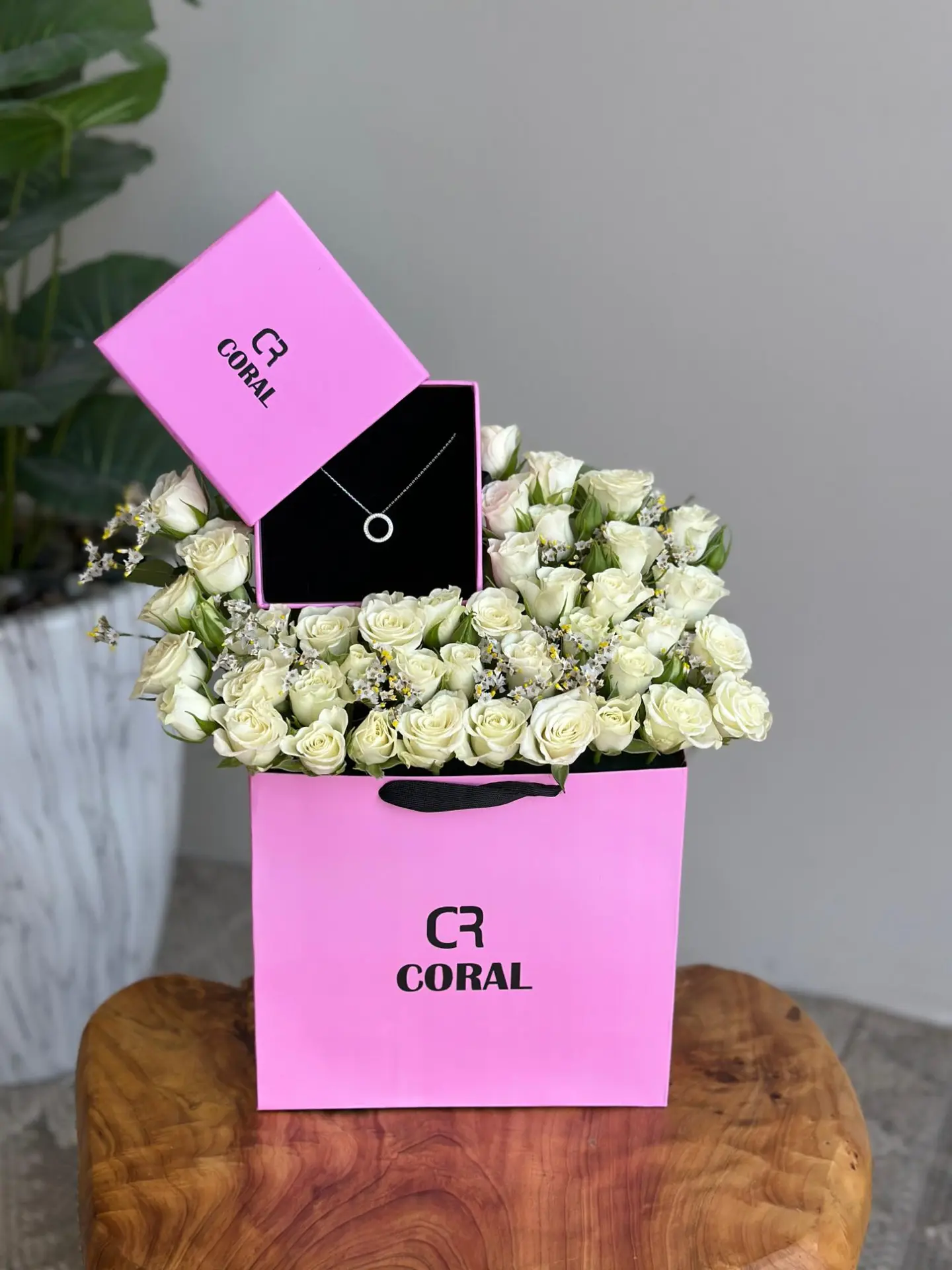 Coral Brand Silver Chain Arrangement A