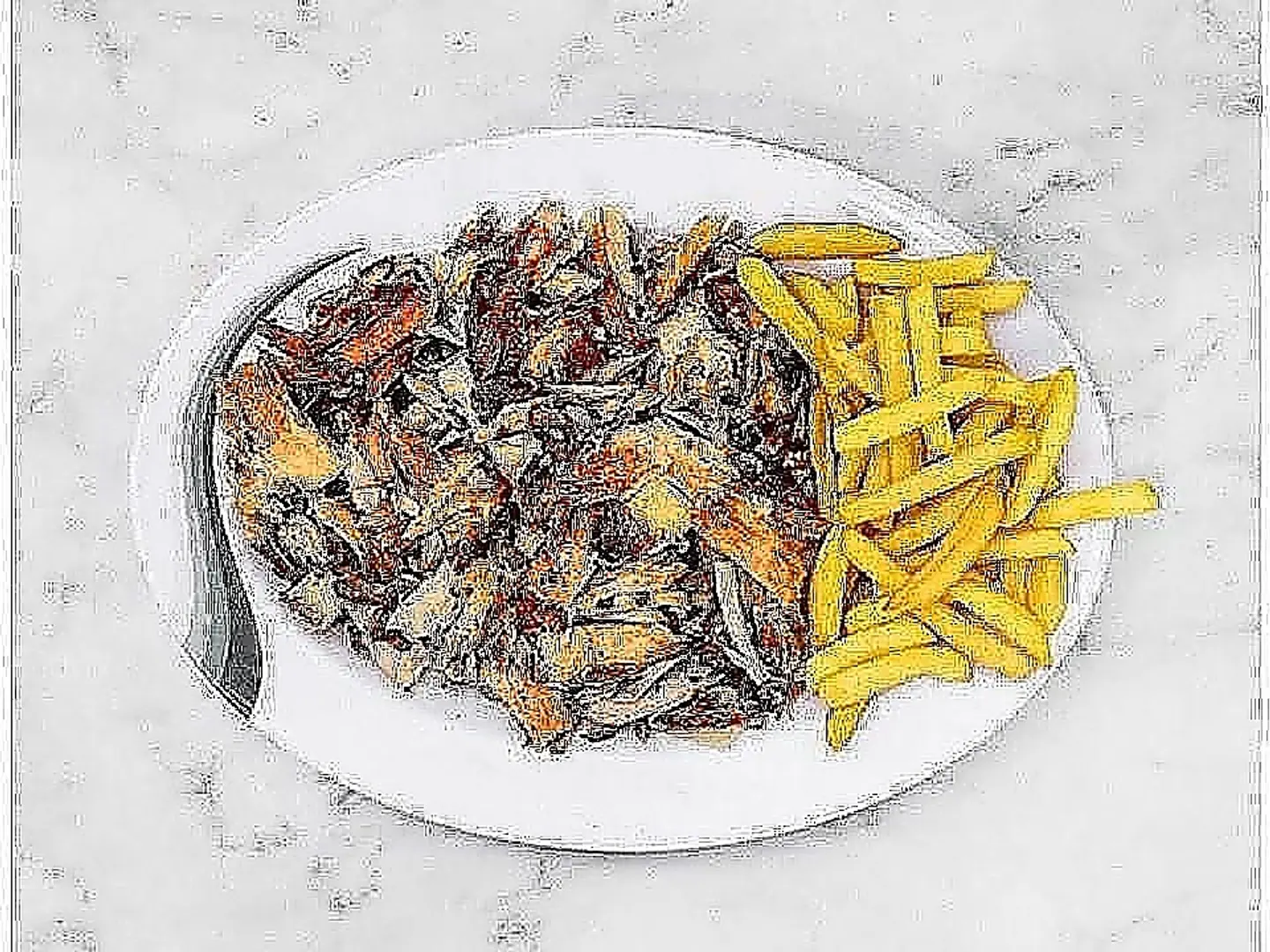 صحن شرائح وسط