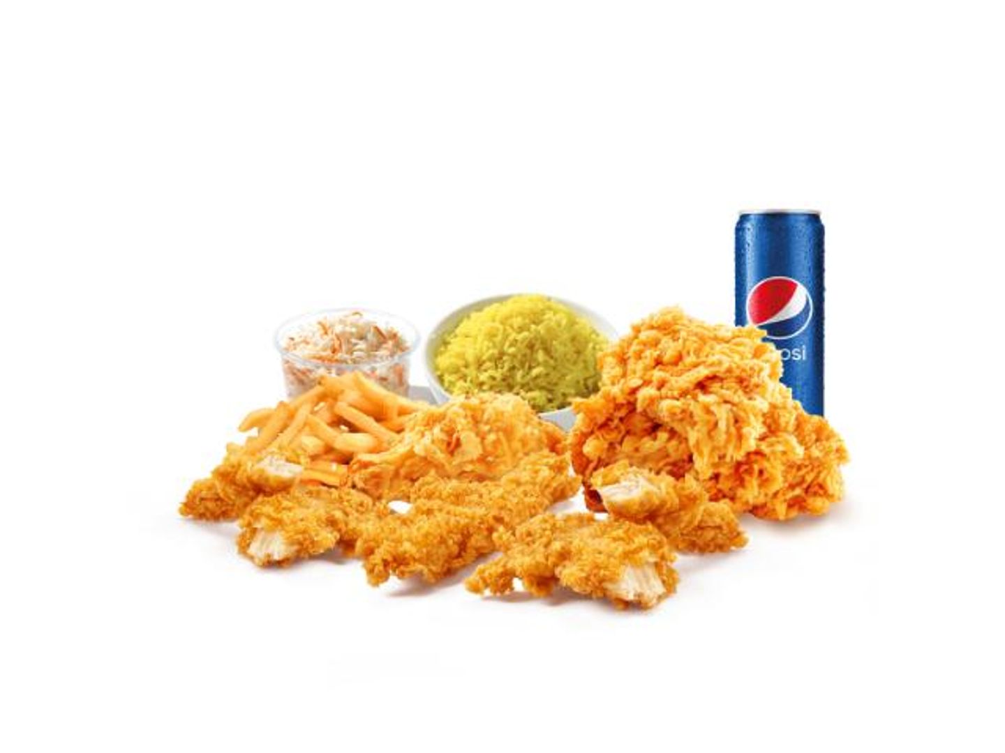 وجبة 2 قطعه دجاج و 3 استريبس