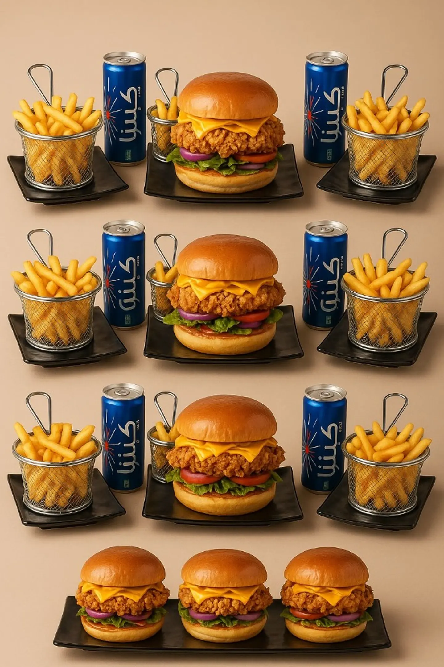 6 برجر دجاج وجبة