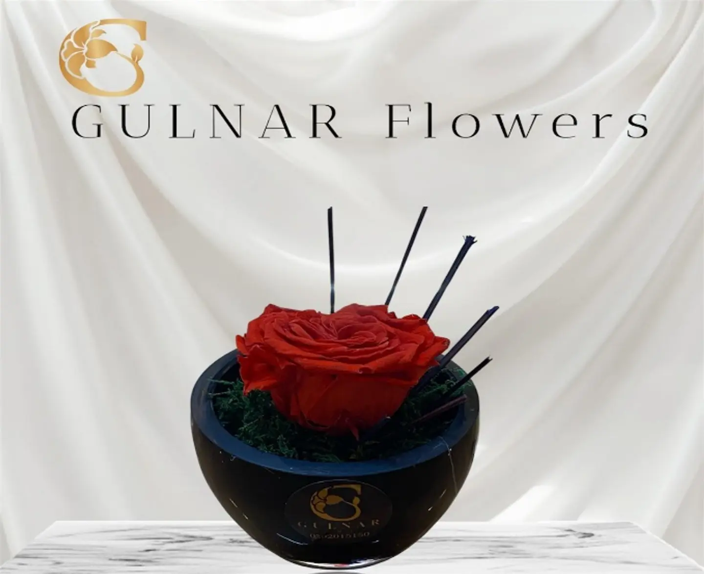 Marble Vase With One Flower (2)