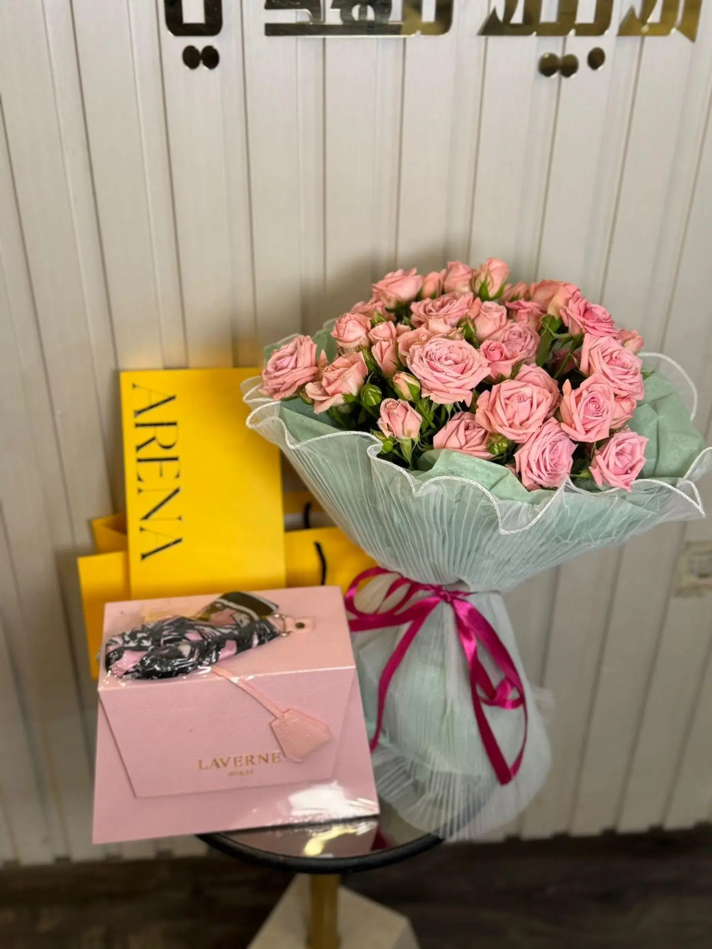 Bouquet With Perfume Box With Chocolate