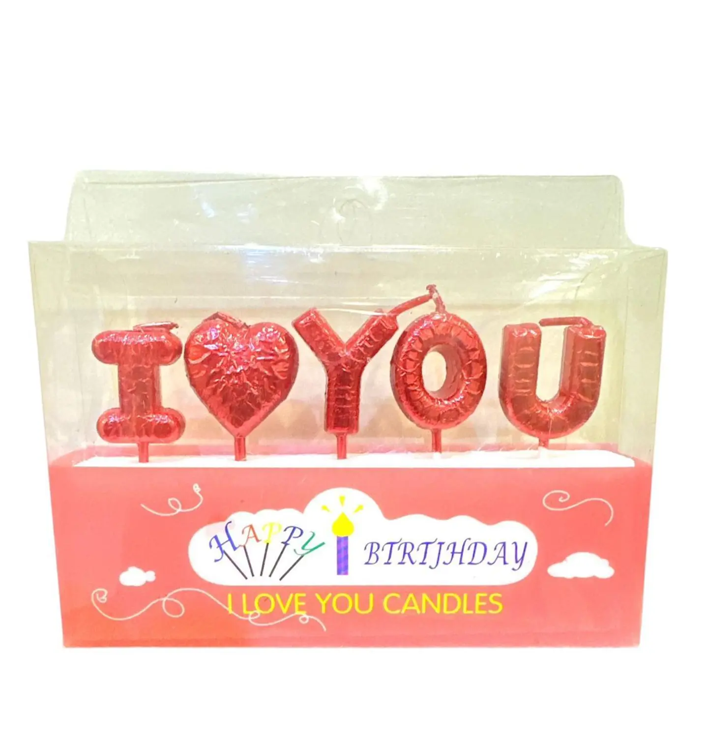 شموع I love you احمر