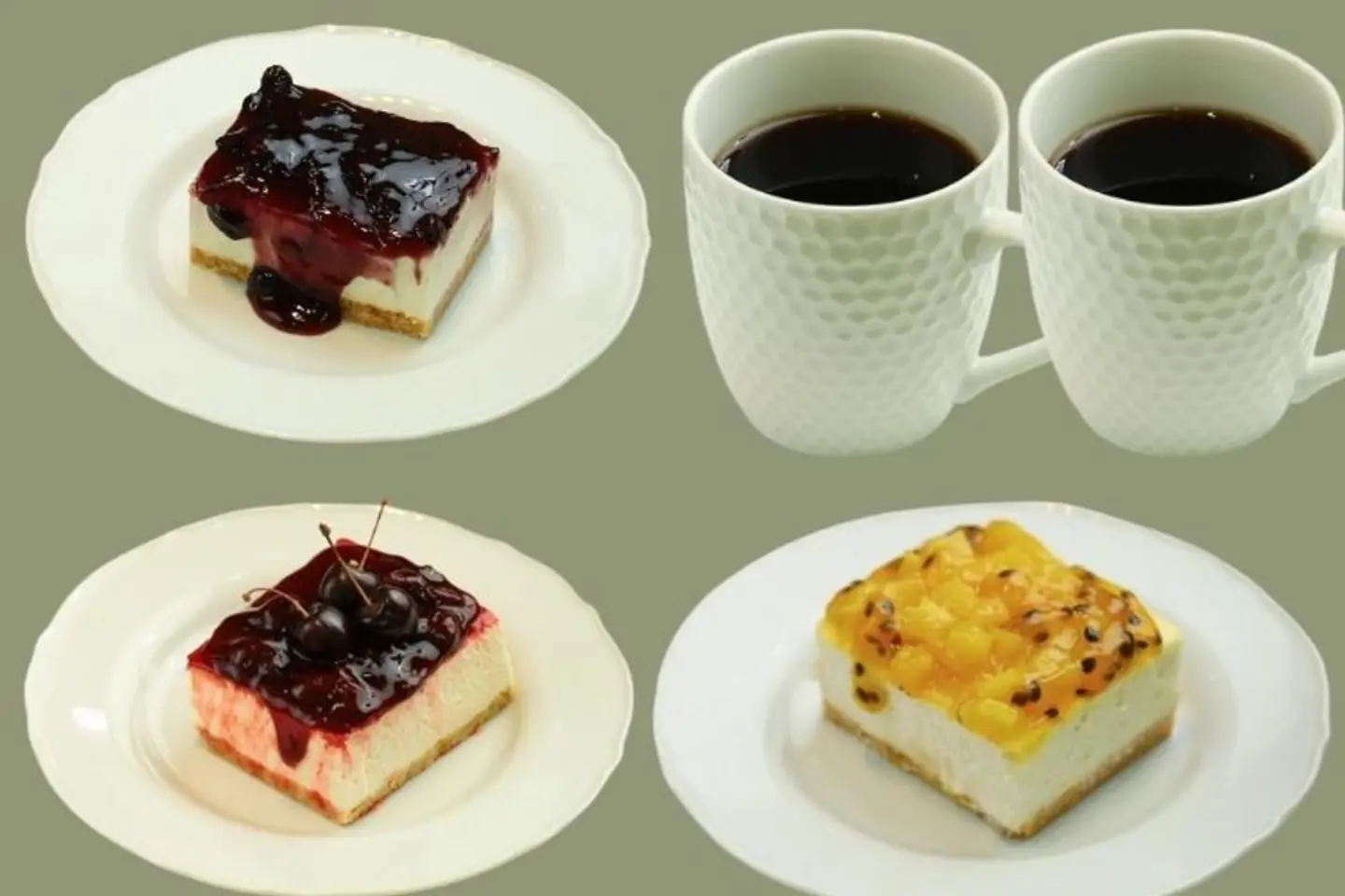 Two Coffees And Two Cheesecakes