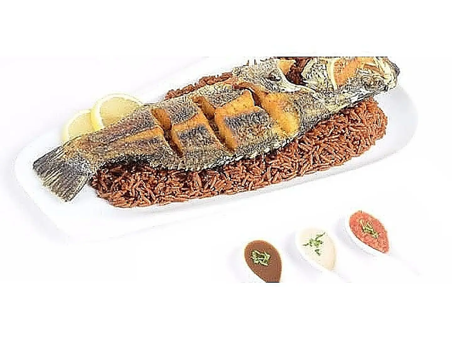 وجبه سمك مشوي مع الارز