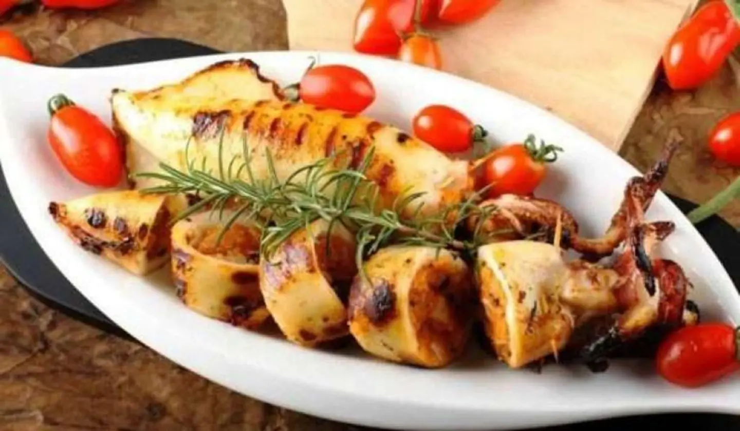 Calamari Stuffed With Seafood