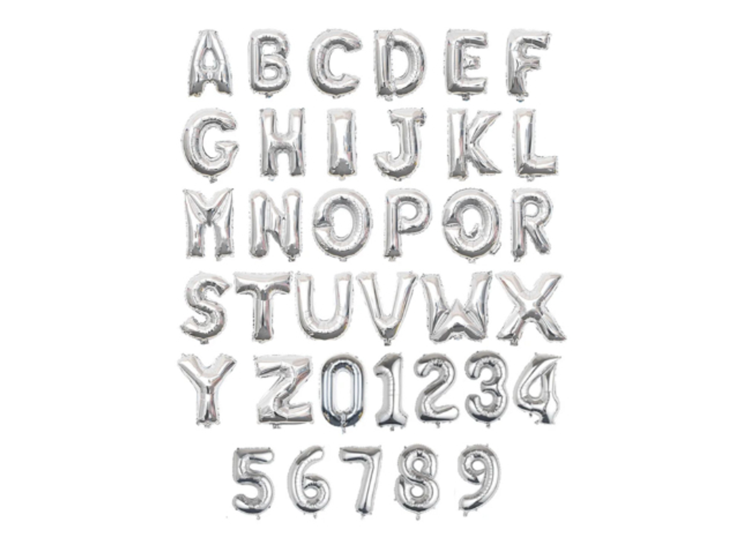 بالون هيليوم احرف فضي