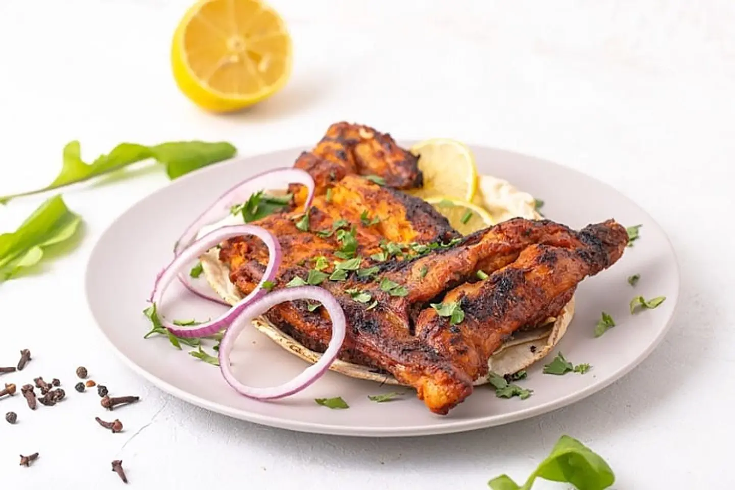 نصف دجاج على الفحم بدون أرز