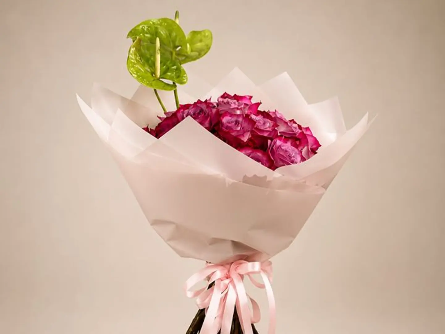 Mauve Rose & Anthurium Bouquet