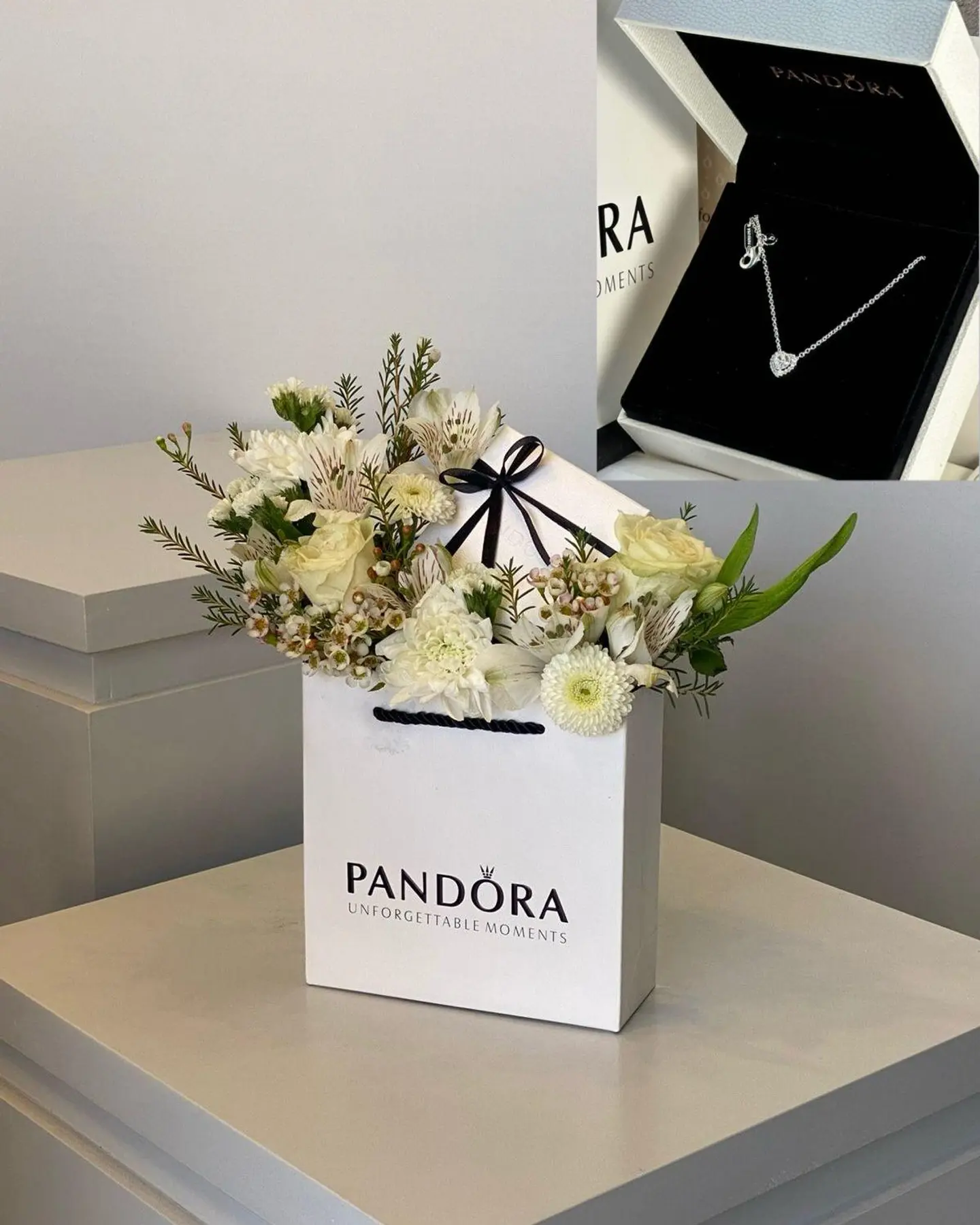 Pandora Necklace Embellished With Natural Rose 101