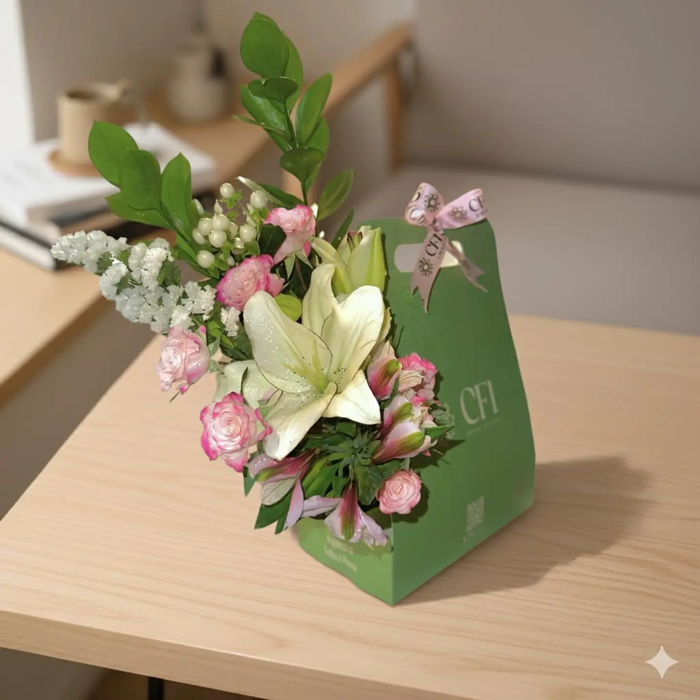 حامل ورد وقهوة