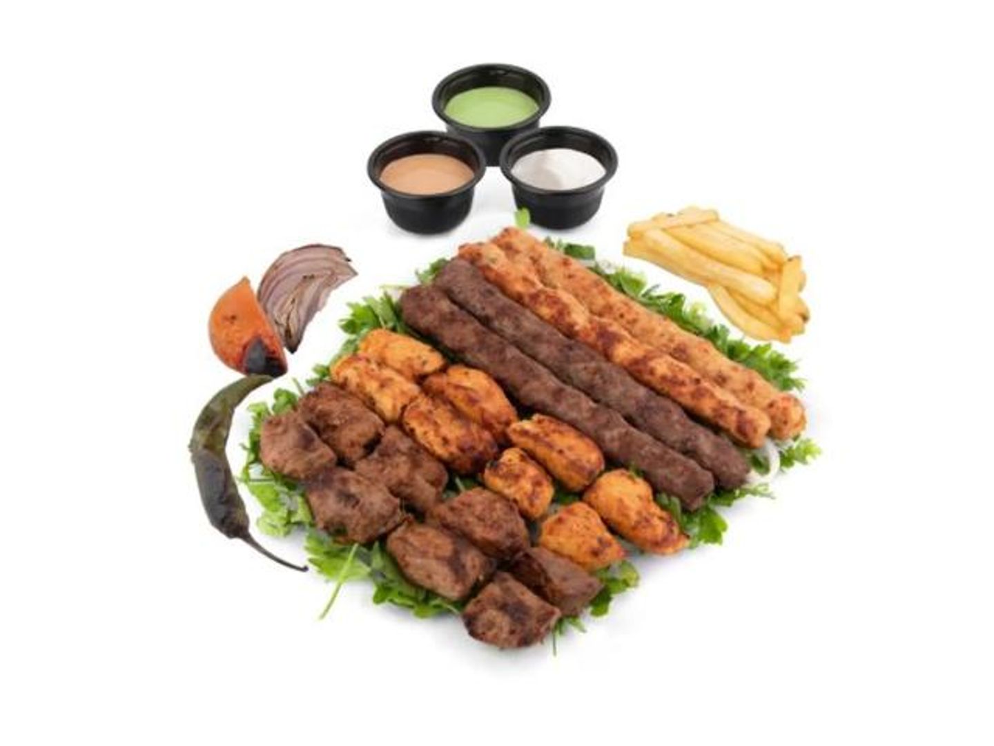 صحن مشكل مشاوي 4 اسياخ