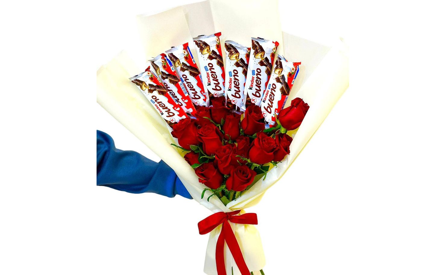 Bouquet Of Roses With Kinder Chocolate