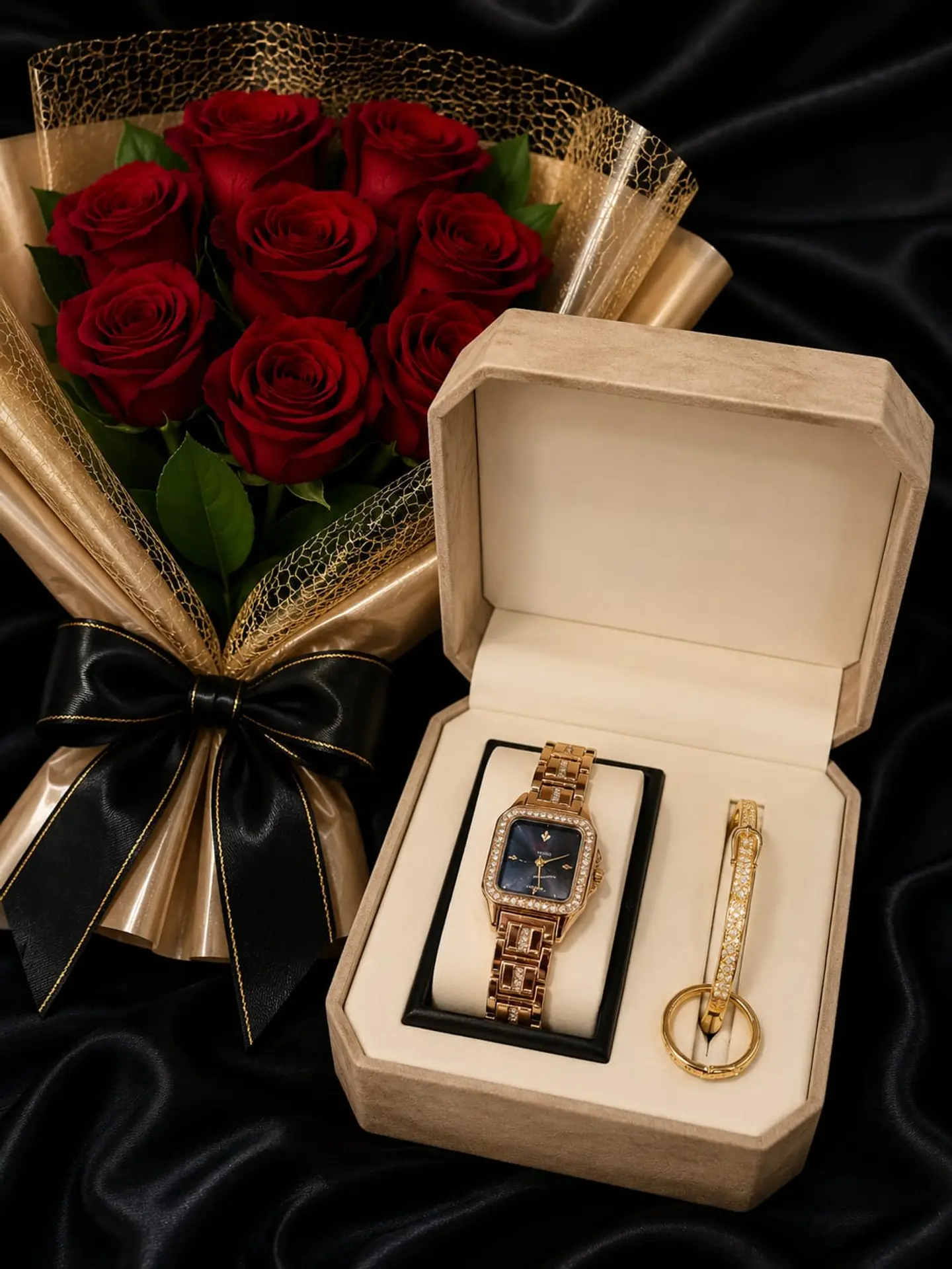 Women's Watch With A Bouquet Of Roses 11