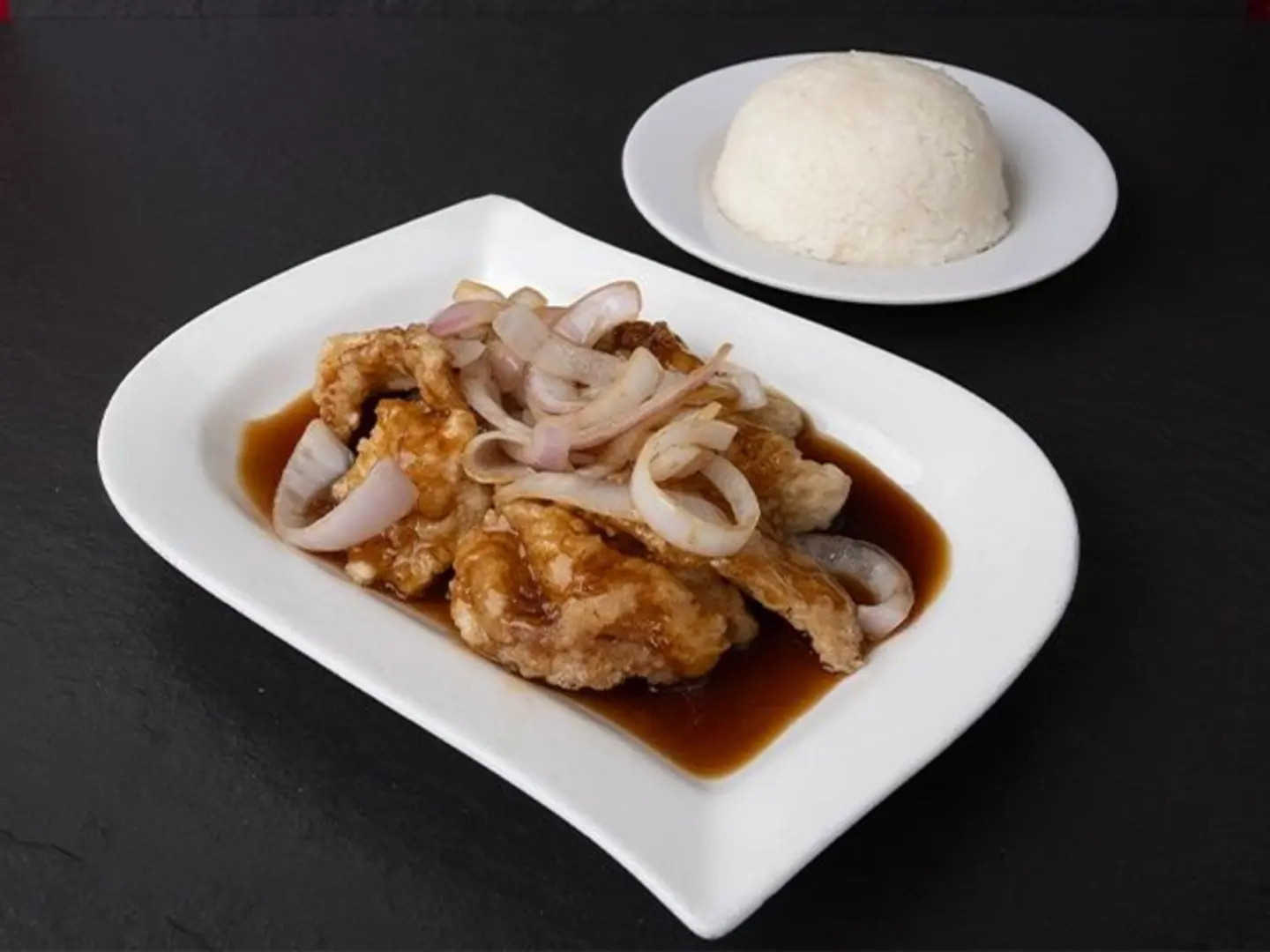 سمك ترياكي مع الأرز