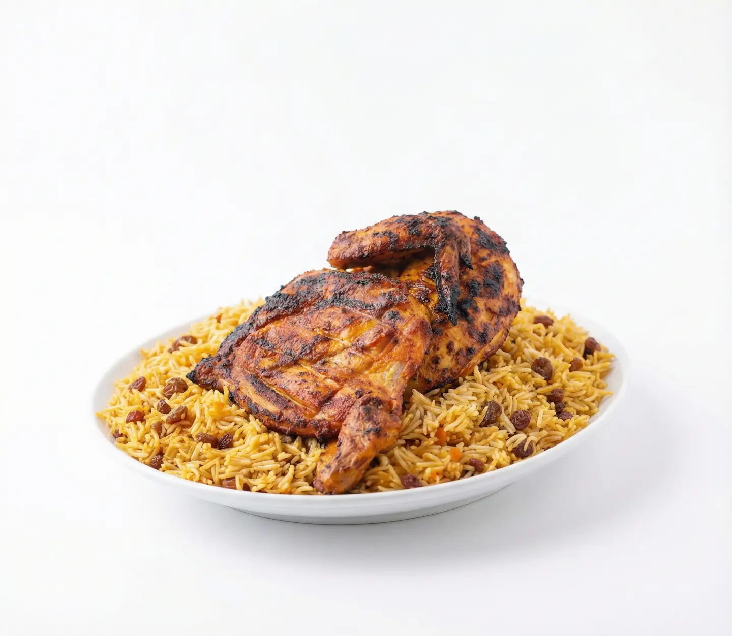 Charcoal Chicken With Rice - Half A Chicken
