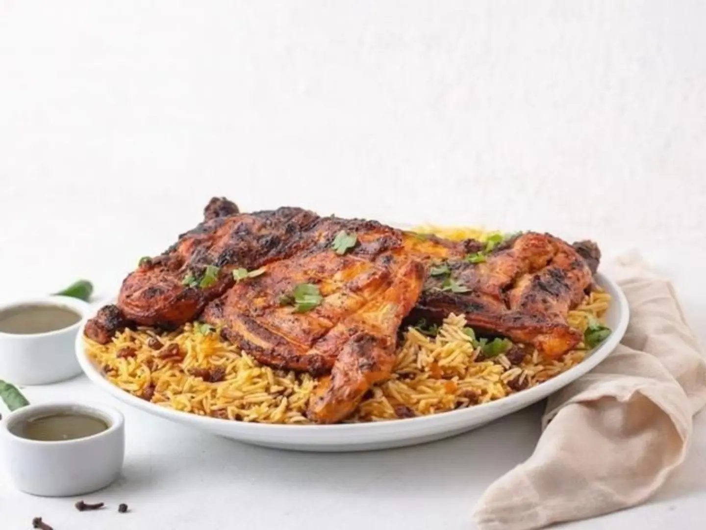 Half A Chicken On Charcoal With Rice