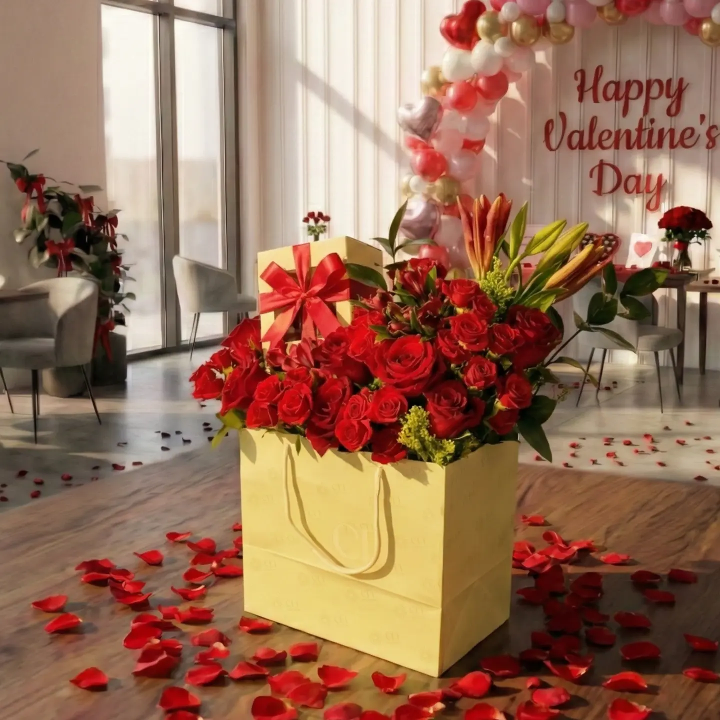 Valentine's Bag (Chocolate & Flowers )