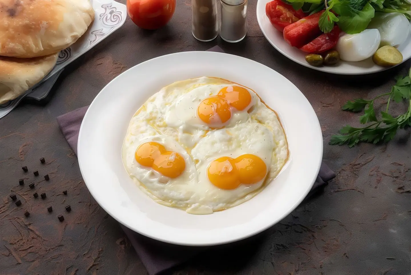 Fried Egg Plate With Cheese