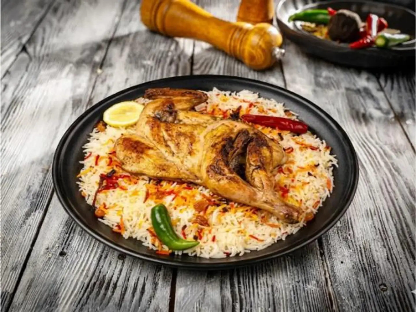 Half Spicy Madbi Chicken With Peshawari Rice