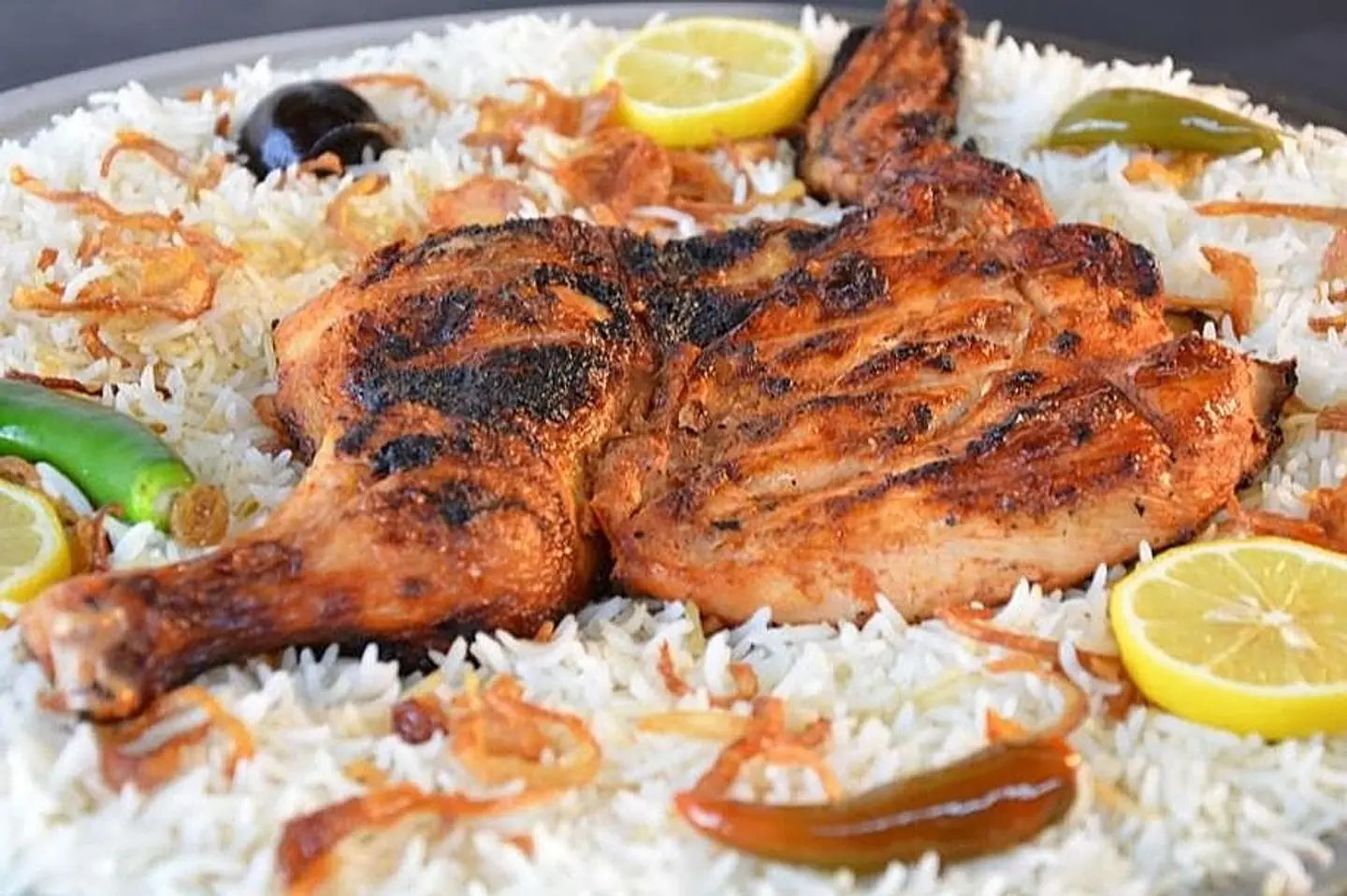 نص دجاج علي الفحم بدون ارز