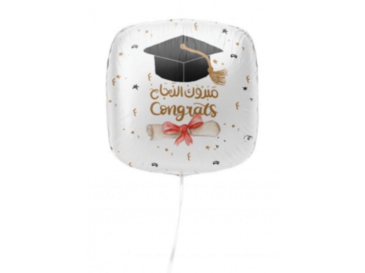 بالون هيليوم مربع عبارة مبروك النجاح