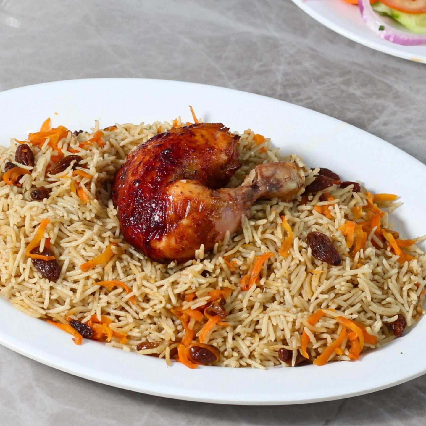 شواية مع أرز نصف