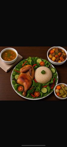 وجبة نصف دجاج + رز مصري + إيدام + شوربة + طرشي