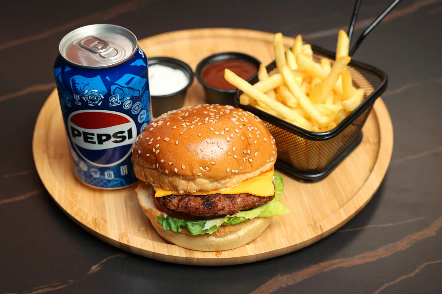 Grilled Beef Burger With Cheese Meal