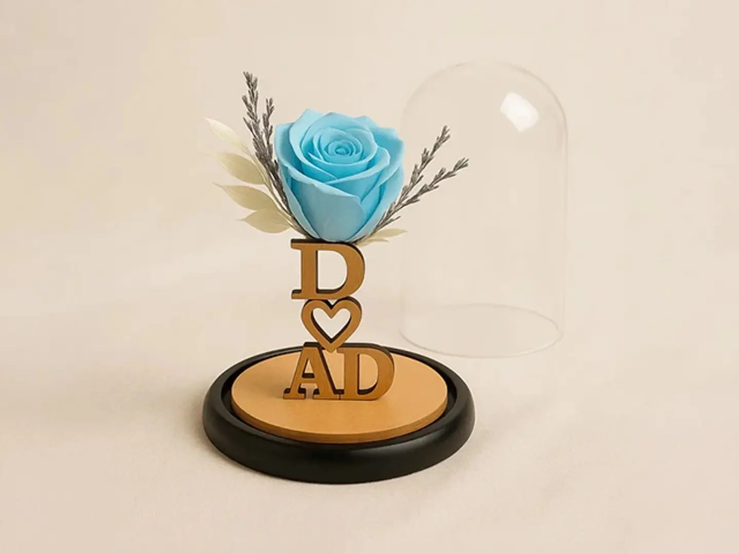 Preserved Blue Rose Dome Gift For Dad