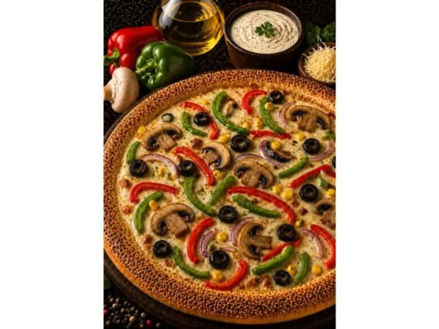 Vegetable And Mushroom Pizza