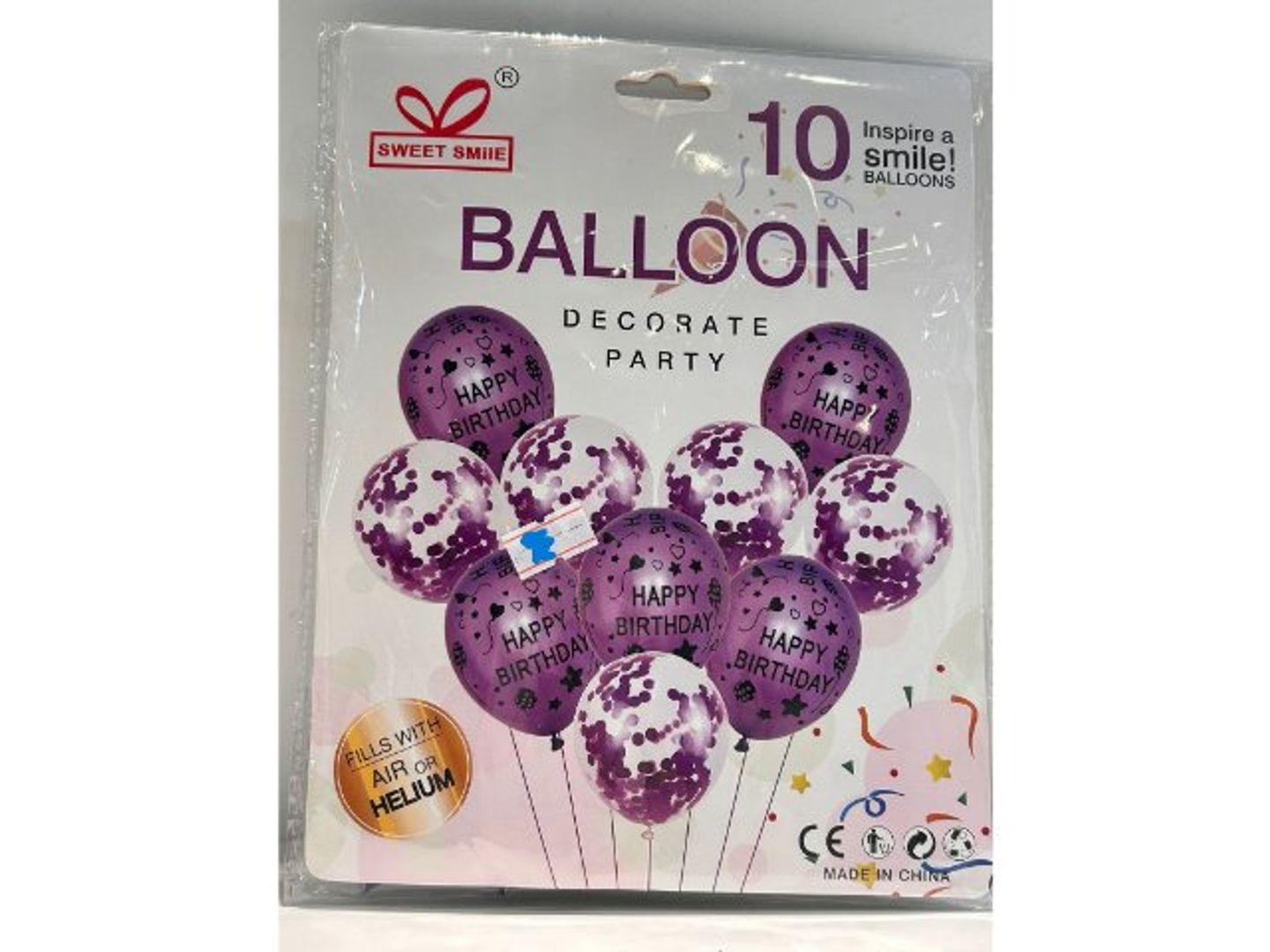 10 Purple Balloons Helium